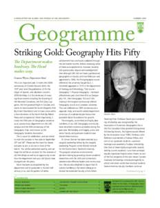 Geogramme  A Newsletter for Alum ni an d F riends of UBC Geog r a p h y Su m m e r[removed]