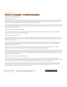 |  SCIENCE & TECHNOLOGY Published: July 28, 2014  EVOLUTIONARY COMPROMISES