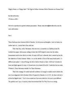 Mighty Hunter, or Village Idiot? The Fight to Define Attention Deficit Disorder as a Human Kind  By David Berreby
