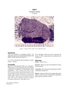 10031 Vitrophyre Basalt 2.7 grams Figure 1: Photo of[removed]Scale 1.8 cm. NASA S76-21144.