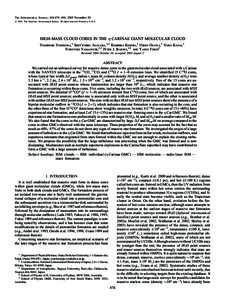 The Astrophysical Journal, 634:476–494, 2005 November 20 # 2005. The American Astronomical Society. All rights reserved. Printed in U.S.A. HIGH-MASS CLOUD CORES IN THE  CARINAE GIANT MOLECULAR CLOUD Yoshinori Yonekura