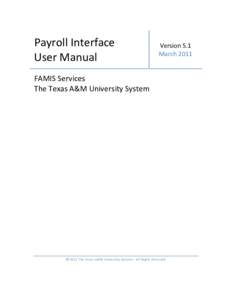 Payroll Interface User Manual Version 5.1 March 2011