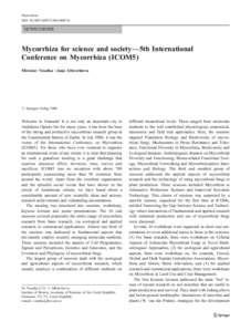 Mycorrhiza DOI[removed]s00572[removed]NEWSCORNER  Mycorrhiza for science and society—5th International