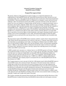 Design of experiments / Cardiac Arrest Registry to Enhance Survival / Emergency medicine / Clinical research / Cardiac arrest / Confounding / Emergency medical services / Resuscitation Outcomes Consortium / Medicine / Health / Cardiology