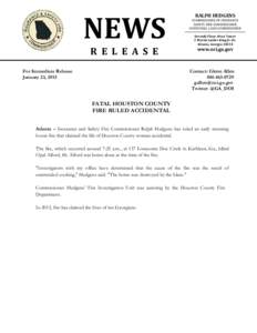 NEWS R E L E A S E For Immediate Release January 23, 2015