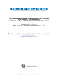 Protein supplementation of ruminants consuming low-quality coolor warm-season forage: Differences in intake and digestibility