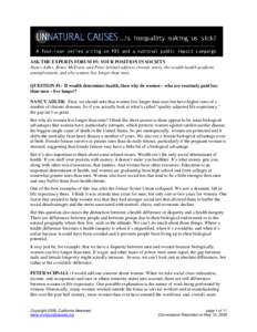 Stress / Health promotion / Health economics / Personal life / Social stress / Social determinants of health / Workplace stress / Health equity / Whitehall Study / Health / Medicine / Public health