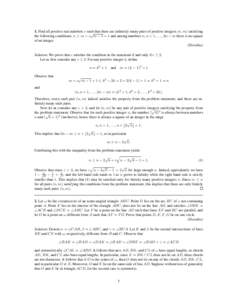 1. Find all positive real numbers c such √ that there are infinitely many pairs of positive integers (n, m) satisfying the following conditions: n ≥ m + c m − 1 + 1 and among numbers n, n + 1, . . . , 2n − m ther