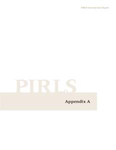 PIRLS 2001 International Report, Appendix A