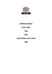 EPPING FOREST BYE-LAWS 1980