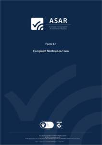 ASAR Australian Sonographer Accreditation Registry Form 5-1 Complaint Notification Form