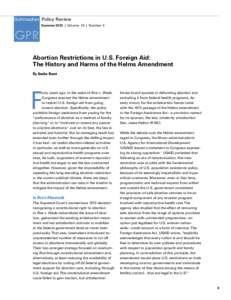 Abortion Restrictions in U.S. Foreign Aid: The History and Harms of the Helms Amendment