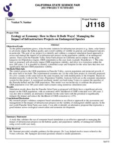 Giant Kangaroo Rat / San Joaquin Valley / Biostatistics / Panoche Valley Solar Farm / Population viability analysis / Simulation / Endangered species / Conservation / Biology / Environment