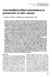 Biomarkern in Cancer Chernoprevertion Miller, A.B., Bartsch, H., BaffeRa, P., Dragnted, L. and Vainio, H, eds ARC Scientific Publications No. 154 International Agency for Research on Cancer, Lyon, 2501  Intermediate-effe