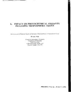 Xo  IMPACT ON PHOTOCHEMICAL INCLUDING TROPOSPHERIC