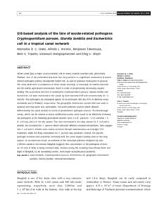 Q IWA Publishing 2009 Journal of Water and Health | 07.1 | GIS-based analysis of the fate of waste-related pathogens Cryptosporidium parvum, Giardia lamblia and Escherichia