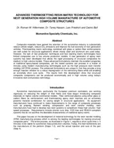 Technology / Materials science / Adhesives / Thermosetting plastics / Epoxy / Fibre-reinforced plastic / Filament winding / Transfer molding / Carbon-fiber-reinforced polymer / Composite materials / Manufacturing / Plastics industry