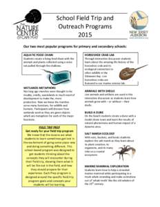 Microsoft Word - School Field Trip and Outreach Programs[removed]doc