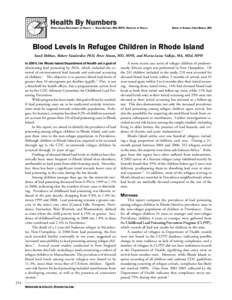 Lead poisoning / Infectious diseases / Forced migration / Mental retardation / Refugee health / Blood lead level / Morbidity and Mortality Weekly Report / Refugee / Providence /  Rhode Island / Health / Medicine / Centers for Disease Control and Prevention
