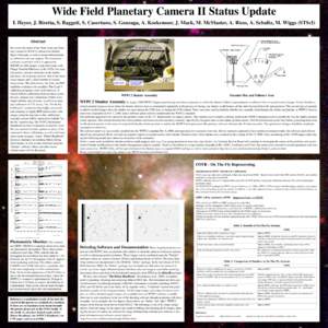 Wide Field Planetary Camera II Status Update I. Heyer, J. Biretta, S. Baggett, S. Casertano, S. Gonzaga, A. Koekemoer, J. Mack, M. McMaster, A. Riess, A. Schultz, M. Wiggs (STScI) Abstract We review the status of the Wid
