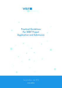Practical Guidelines For WBIF Project Application and Submission