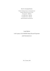 Law / Commercialization of traditional medicines / Convention on Biological Diversity / Sustainable development / Traditional knowledge / United Nations Framework Convention on Climate Change / Convention on the Prevention of Marine Pollution by Dumping of Wastes and Other Matter / Iron fertilization / Environment / Biodiversity / International relations