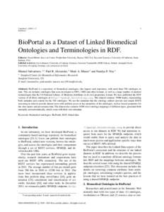 1  Undefined[removed]–5 IOS Press  BioPortal as a Dataset of Linked Biomedical