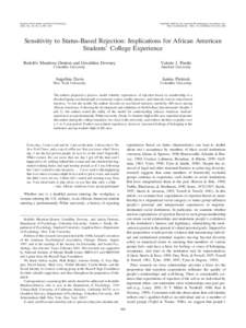 Emotions / Labeling theory / Sociology / Bullying / Identity politics / Social rejection / Social stigma / Self-esteem / Achievement gap in the United States / Mind / Behavior / Social psychology