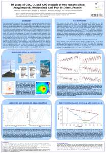 10 years of CO2, O2 and APO records at two remote sites: Jungfraujoch, Switzerland and Puy de Dôme, France Markus Leuenberger1 , Tesafye A. Berhanu1, Michael Schibig2, and Christian Roedenbeck3 1Physics  Institute and O