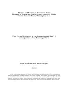 What Drives Movements in the Unemployment Rate? A Decomposition of the Beveridge Curve