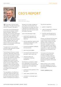 ADIA NEWS 	  STAFF COLUMN CEO’S REPORT Nigel Carpenter