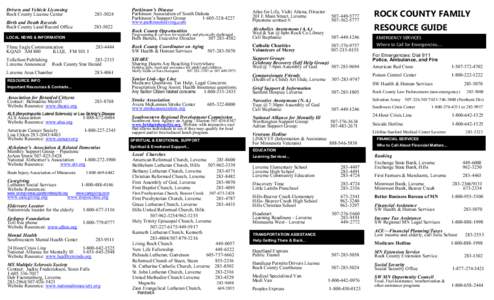 Drivers and Vehicle Licensing Rock County License Center[removed]Birth and Death Records