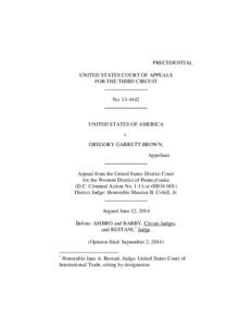 PRECEDENTIAL UNITED STATES COURT OF APPEALS FOR THE THIRD CIRCUIT ________________ No[removed]________________