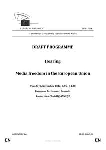 [removed]EUROPEAN PARLIAMENT Committee on Civil Liberties, Justice and Home Affairs  DRAFT PROGRAMME