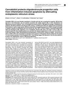 Citation: Cell Death and Disease[removed], e331; doi:[removed]cddis[removed] & 2012 Macmillan Publishers Limited All rights reserved[removed]www.nature.com/cddis  Cannabidiol protects oligodendrocyte progenitor cells