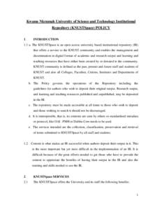 Education / Association of Commonwealth Universities / Kumasi / Kwame Nkrumah University of Science and Technology / Data management / Knowledge representation / Open access / Metadata / CONFER / Academia / Academic publishing / Knowledge