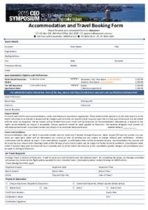 2015 CEO Booking Form