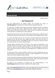 Media Release - Debt Management[removed]