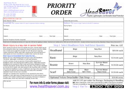 HeadSaver Priority Order Form.pub