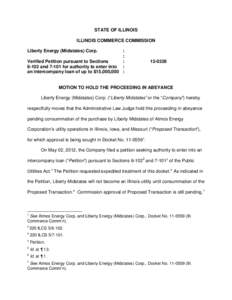 STATE OF ILLINOIS ILLINOIS COMMERCE COMMISSION Liberty Energy (Midstates) Corp. : :