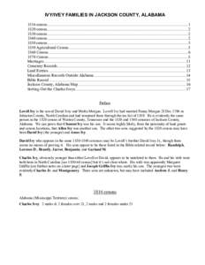 IVY/IVEY FAMILIES IN JACKSON COUNTY, ALABAMA 1816 census............................................................................................................................................ census..........