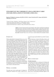 283  Acta Zoologica Lituanica, 2002, Volumen 12, Numerus 3 ISSN[removed]EXPANSION OF THE CORMORANT (PHALACROCORAX CARBO