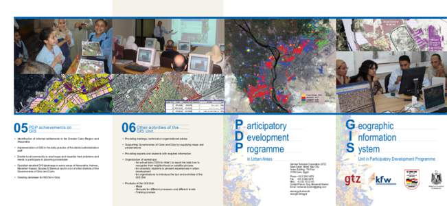 05  PDP achievements on GIS  •	 Identification of informal settlements in the Greater Cairo Region and