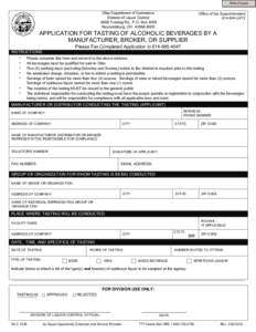Print Form Ohio Department of Commerce Division of Liquor Control 6606 Tussing Rd., P.O. Box 4005 Reynoldsburg, OH[removed]