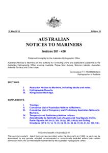 18 MayEdition 10 AUSTRALIAN NOTICES TO MARINERS