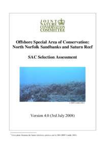 Offshore Special Area of Conservation: North Norfolk Sandbanks and Saturn Reef SAC Selection Assessment © BMT Cordah (2003) ∗