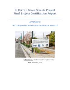 El Cerrito Green Streets Project Final Project Certification Report APPENDIX II WATER QUALITY MONITORING PROGRAM RESULTS