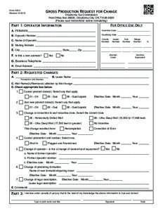 Form 320-C Revised[removed]Gross Production Request for Change Oklahoma Tax Commission Post Office Box 26920, Oklahoma City, OK[removed]