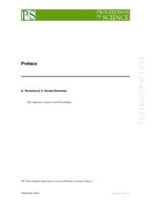 PoS(jhw2004)001 PoS(jhw2004)001 Preface  G. Domokos & S. Kovesi-Domokos