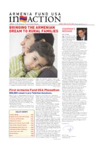 Affiliate of All Armenian Fund, Eastern Region  ARMENIA FUND USA IN ACTION WinterIssue 8.3 7G>C<>C<I=:6GB:C>6C 9G:6BIDGJG6A;6B>A>:H